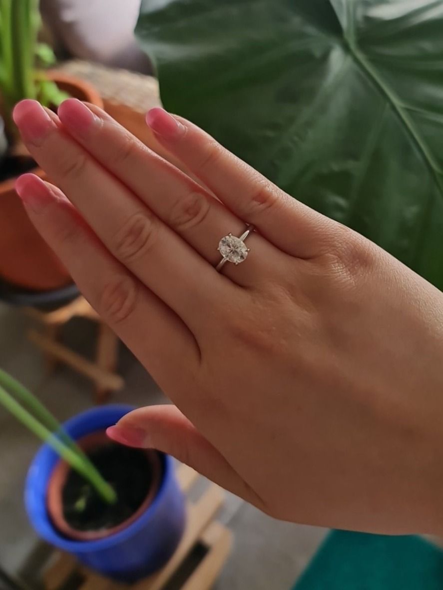 Anelli: Solitaire Moissanit Ring oval 2 carat Grösse 54 – Nuovo e nell'imballaggio originale da Kriens venduto da Jul_8D 5