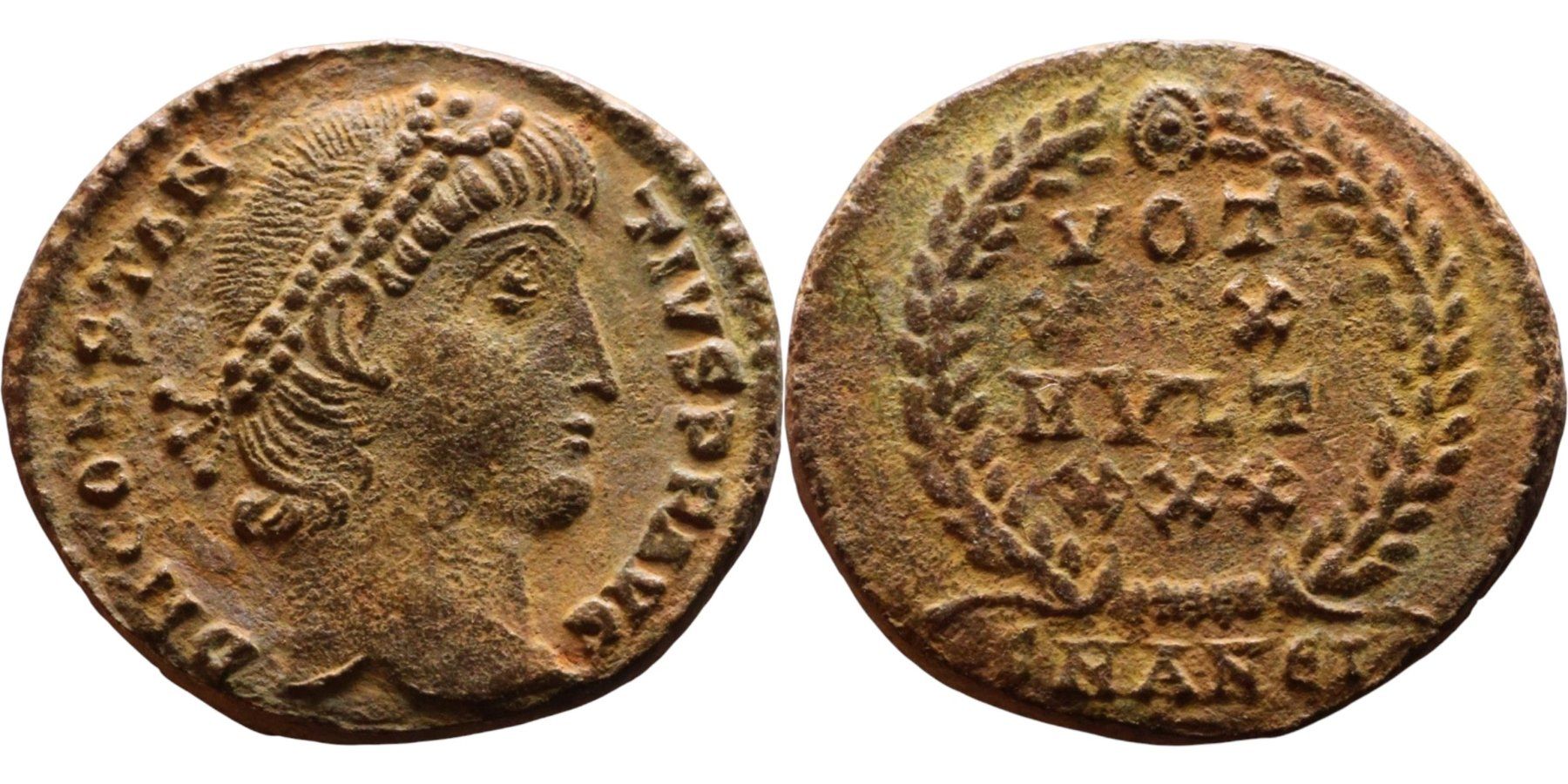 Tutti le monete: CONSTANTIUS II bronze nummus (337-361 AD) – Usato da La Sarraz venduto da classicworldcoins