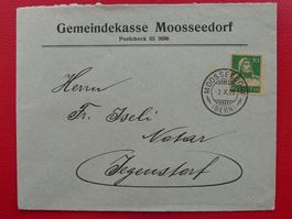 1925, Nr.153 Luxus-Briefchen von MOOSSEEDORF BE