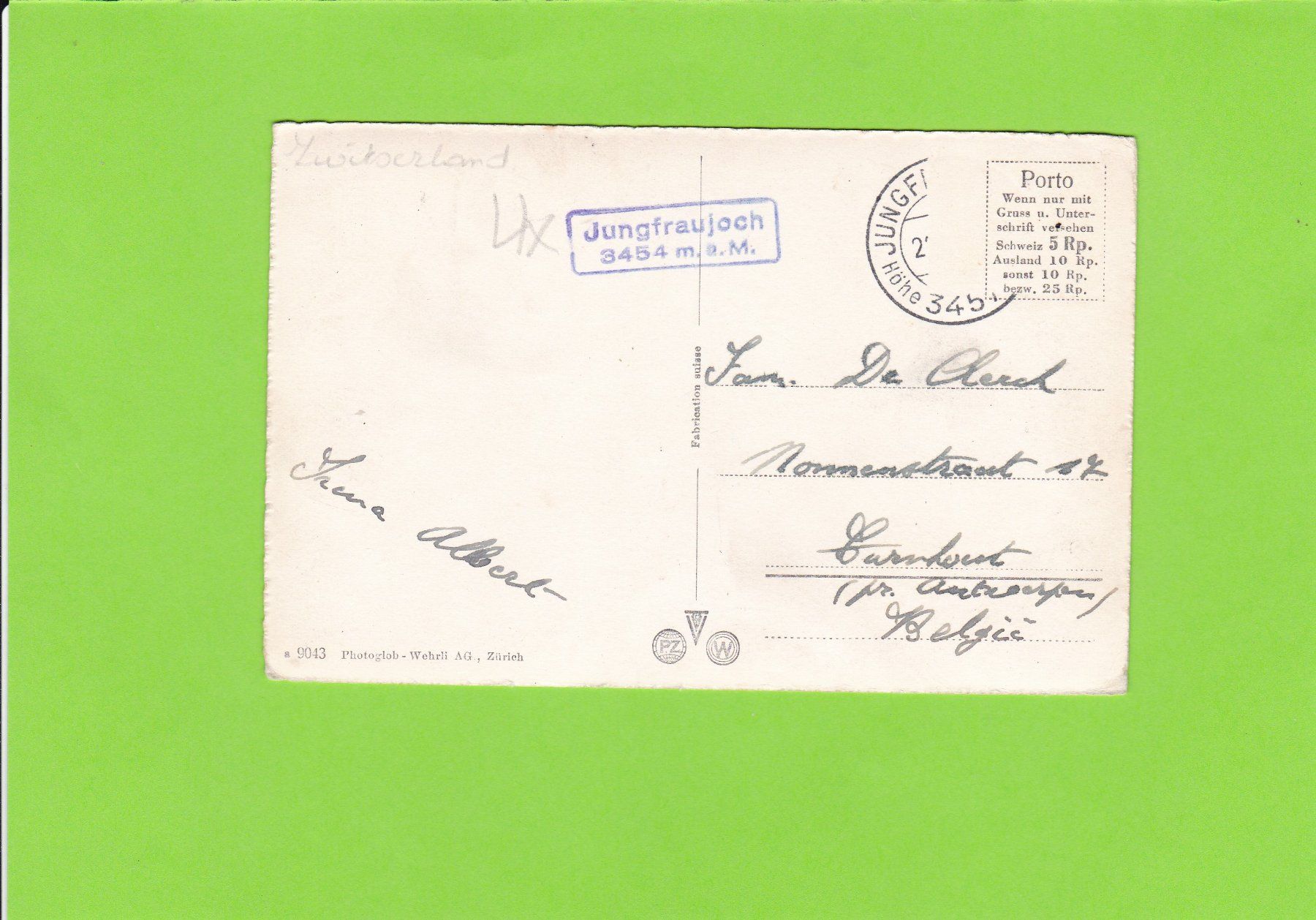 Cartoline postali: Jungfraujoch-Gletscherpalast – Usato da St. Peterzell venduto da neckertal 1