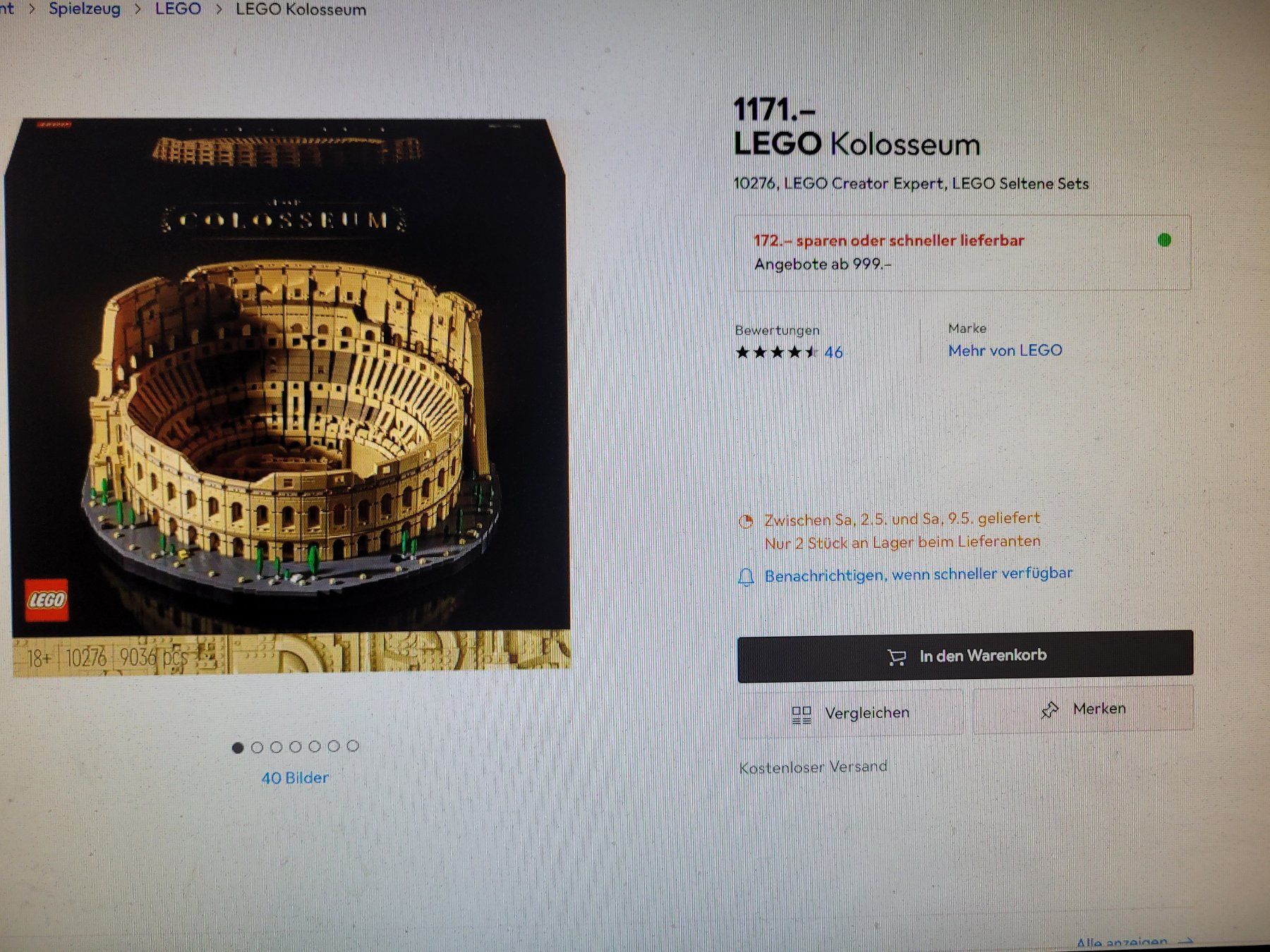 Lego Kit di costruzioni: Lego 10276 Kolosseum – Usato da Luzern venduto da Iorek_Byrnison 4