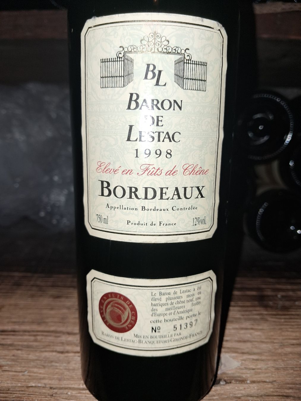 Vino: Baron de Lestac Bordeaux Rouge 1998 – Nuovo e nell'imballaggio originale da Le locle venduto da juliensaran