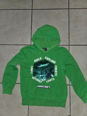 Minecraft Hoodie grün mit Wendepailletten Grösse 134