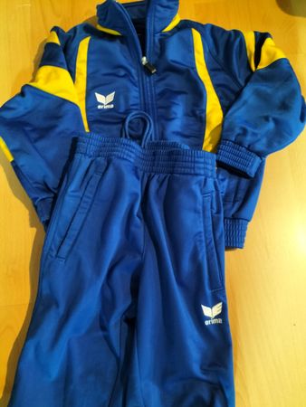 Erima Trainingsanzug, blau/gelb, Gr 104 - 110
