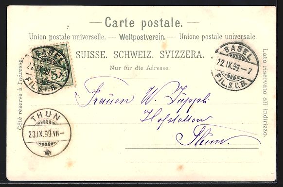 Cartes postales: Litho Basel, Rheinbrücke, Strassburger  – D'occasion à Berlin par bartko-reher 1