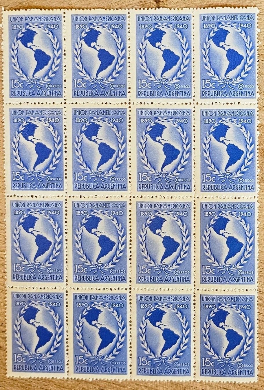 Tutti i francobolli: Argentina - 16 Marken Bogen ** 1940 – Nuovo (secondo la descrizione) da Les Valettes venduto da Nuba1