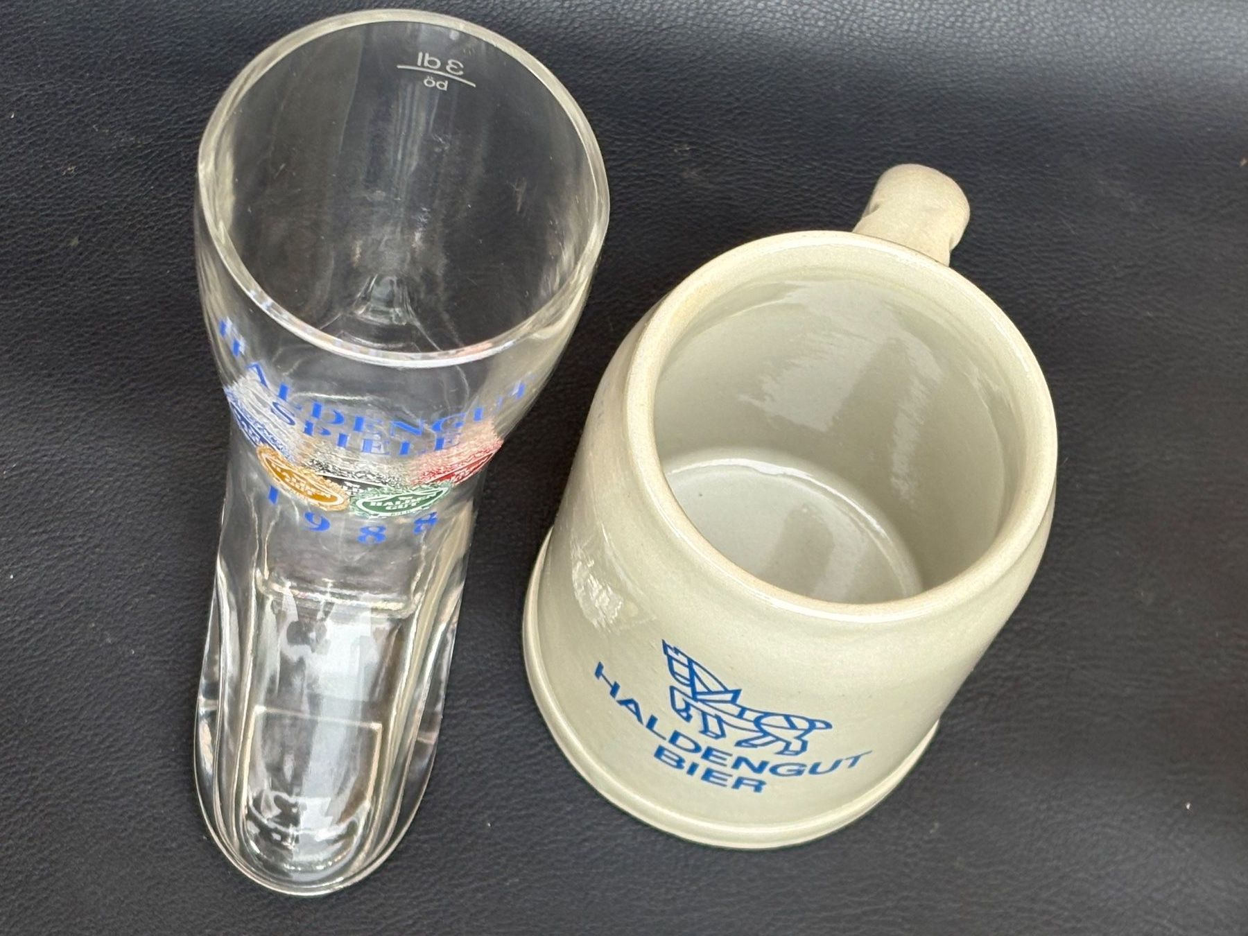 Haldengut Verres: HALDENGUT 2 alte Biergläser – D'occasion à Wil SG par rolandsflohland 1