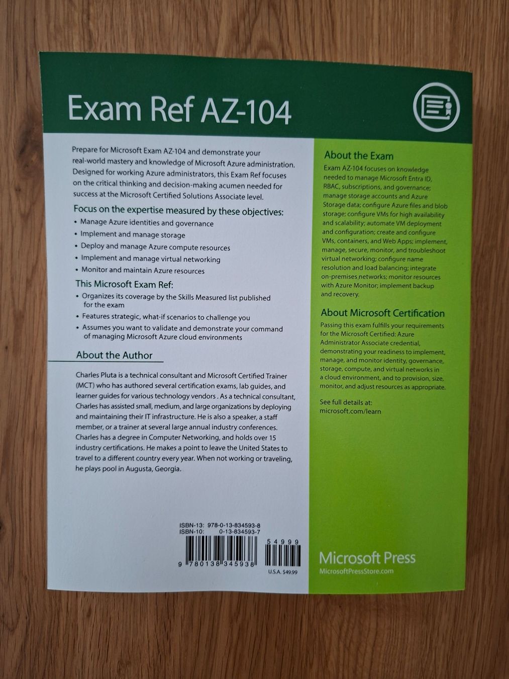Libri: Exam Ref AZ-104 Azure Administrator Buch neu – Nuovo e nell'imballaggio originale da Baldegg venduto da collect.hub 1