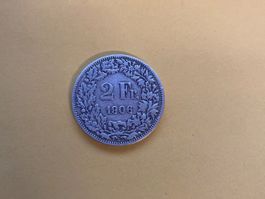 Pièce de 2 francs Suisse 1906 en argent