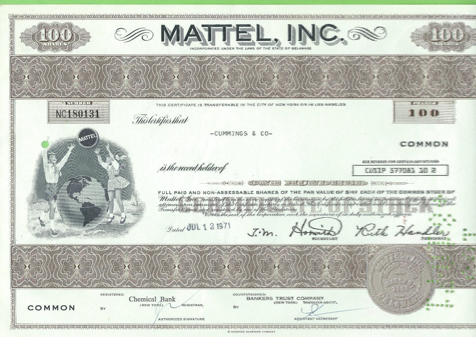 Tutti le monete: Mattel, Inc. 1971 – Usato da Zürich venduto da t24_de