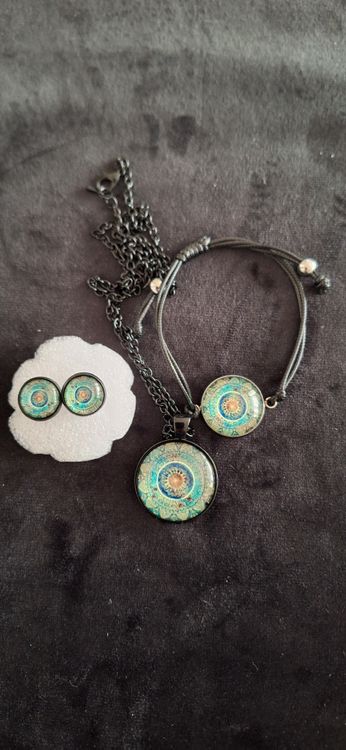 Schmuckset Mit Rosen-Motiv – Halskette, Armband & Ohrringe In Goldoptik (verlängerbar, Für Damen)
