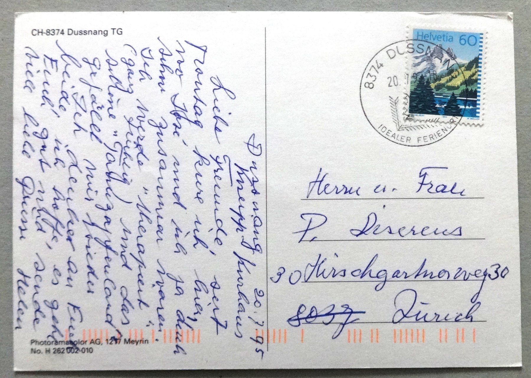 Cartes postales: Dussnang TG – D'occasion à Fétigny par Billy2miny 1