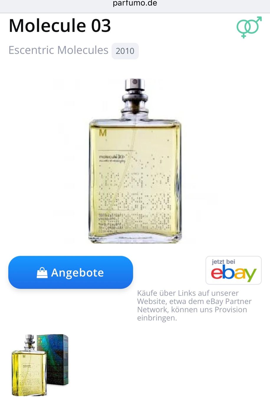 Profumi & Eau de Toilette: Escentric Molecules Molecule 03 Eau de Toilette 8.5ml Neu – Nuovo e nell'imballaggio originale da Zürich venduto da deruja 4