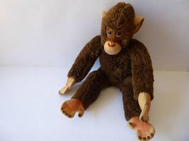 Schöner Steiff Schlenkeraffe Jocko, 40cm, Knopf im Ohr