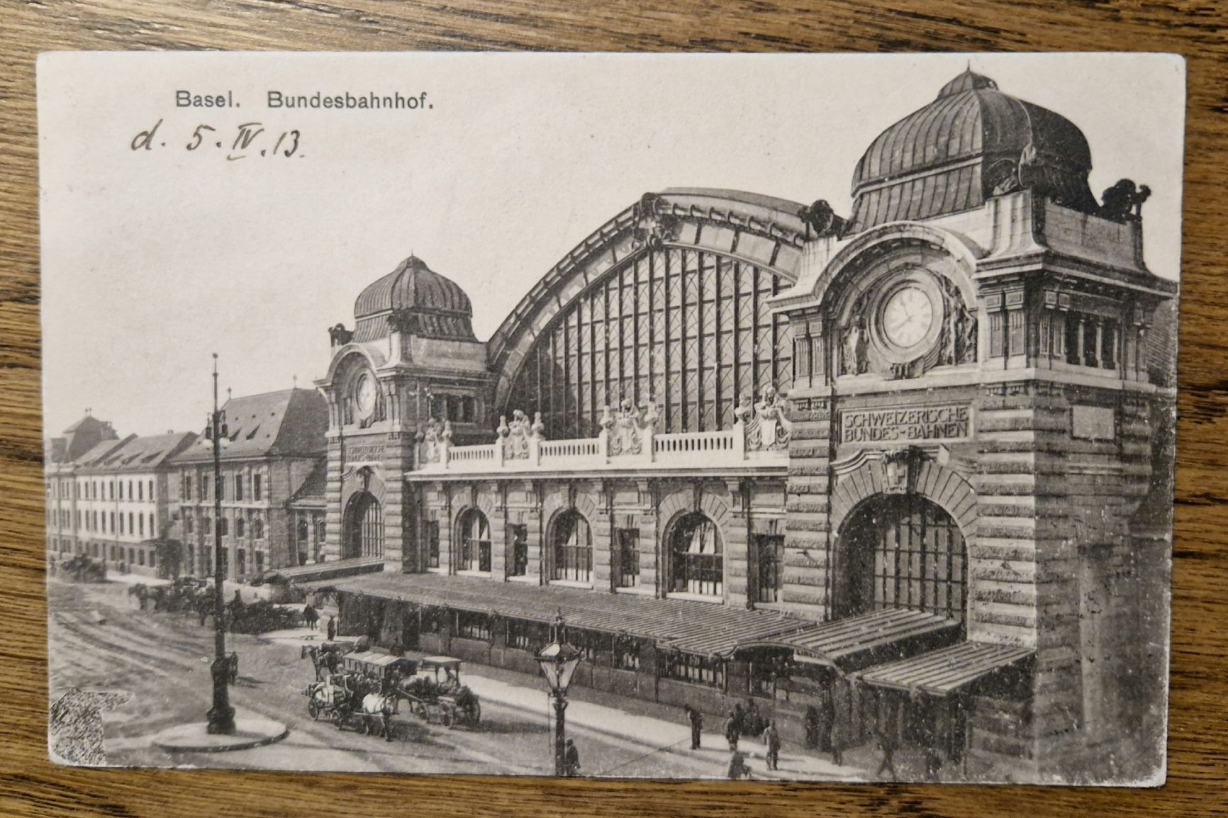 Cartoline postali: Bundesbahnhof Basel 1913, n. Sachsen – Usato da Ebikon venduto da Donar50