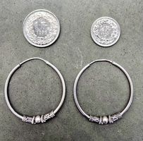 Orecchini Hoop Boho Argento Sterile 