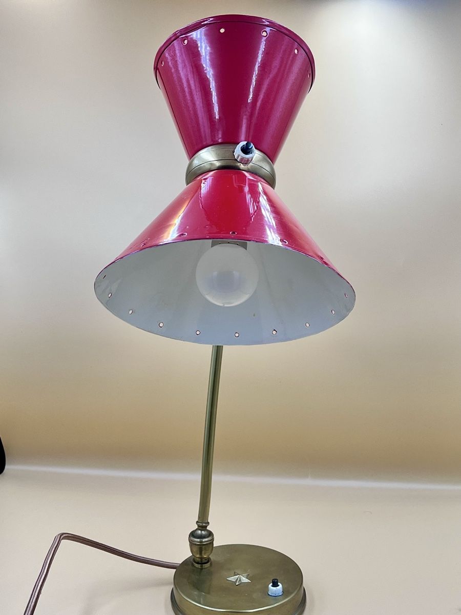Lampade: Lampe de table Diabolo René Mathieu pour Lunel, 1950s – Usato da Lausanne venduto da Vibewave 6