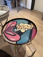 Beistelltisch Pop Art Design rund Metall goldfarben