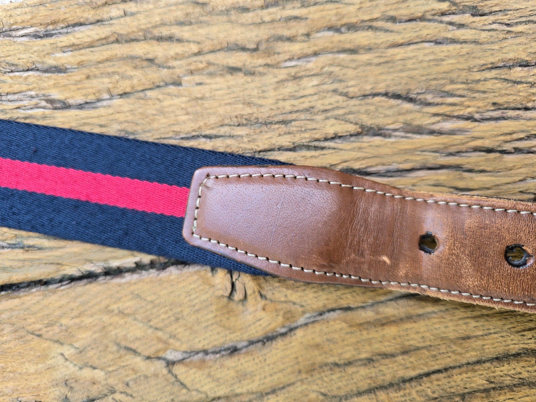 Gürtel: Leder: Gürtel Leder braun/Stoff – Gebraucht aus Romanshorn von Rachacha 2