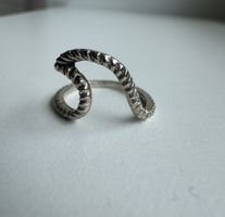 Welle Ring in Silber, einzigartiger Schmuck