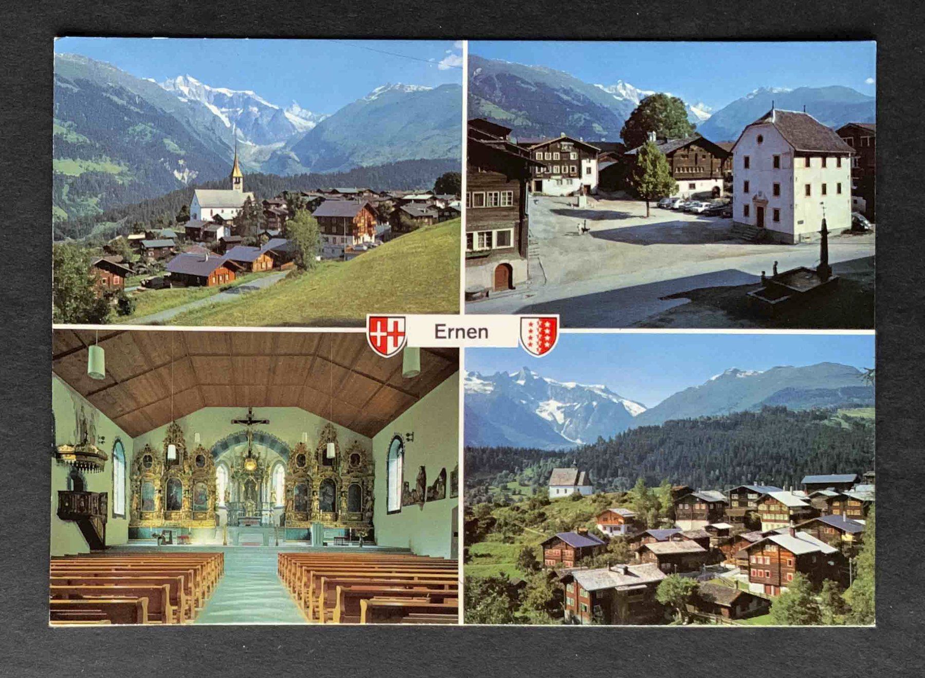 Cartoline postali: AK Ernen Kirche Dorfplatz Mühlebach – Usato da Goldau venduto da artelier1