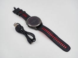 GARMIN Fenix 7X Solar, Schiefergrau-Rot (26071502PL)