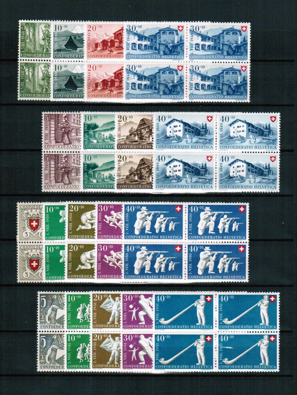 Tutti i francobolli: Pro Patria - VB Sammlung 1940-1963 ** postfrisch – Nuovo (secondo la descrizione) da Bern venduto da peri02 2