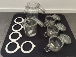 IKEA - 5x KORKEN Einmachglas - Dose mit Gummiring & Deckel