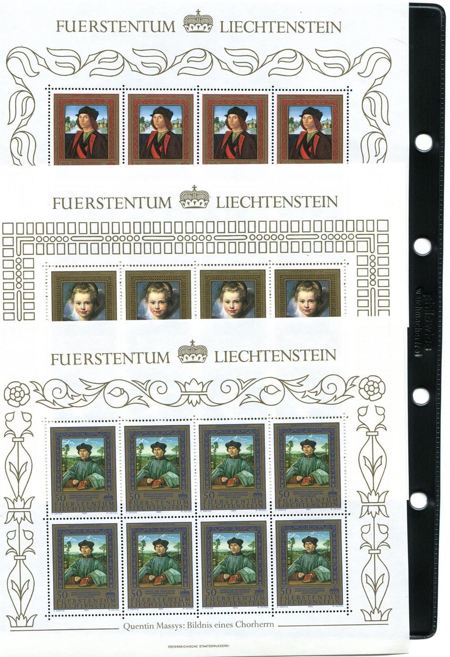 Tutti i francobolli: 1985 Gemälde Nr. 821-23 im Bogen postfr. – Usato da Winterthur venduto da Kyoung
