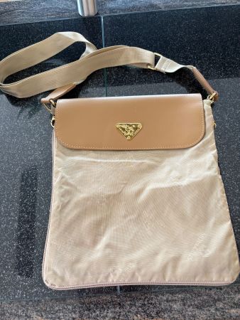 Maison Mollerus Umhängetasche Textil Beige Neuwertig