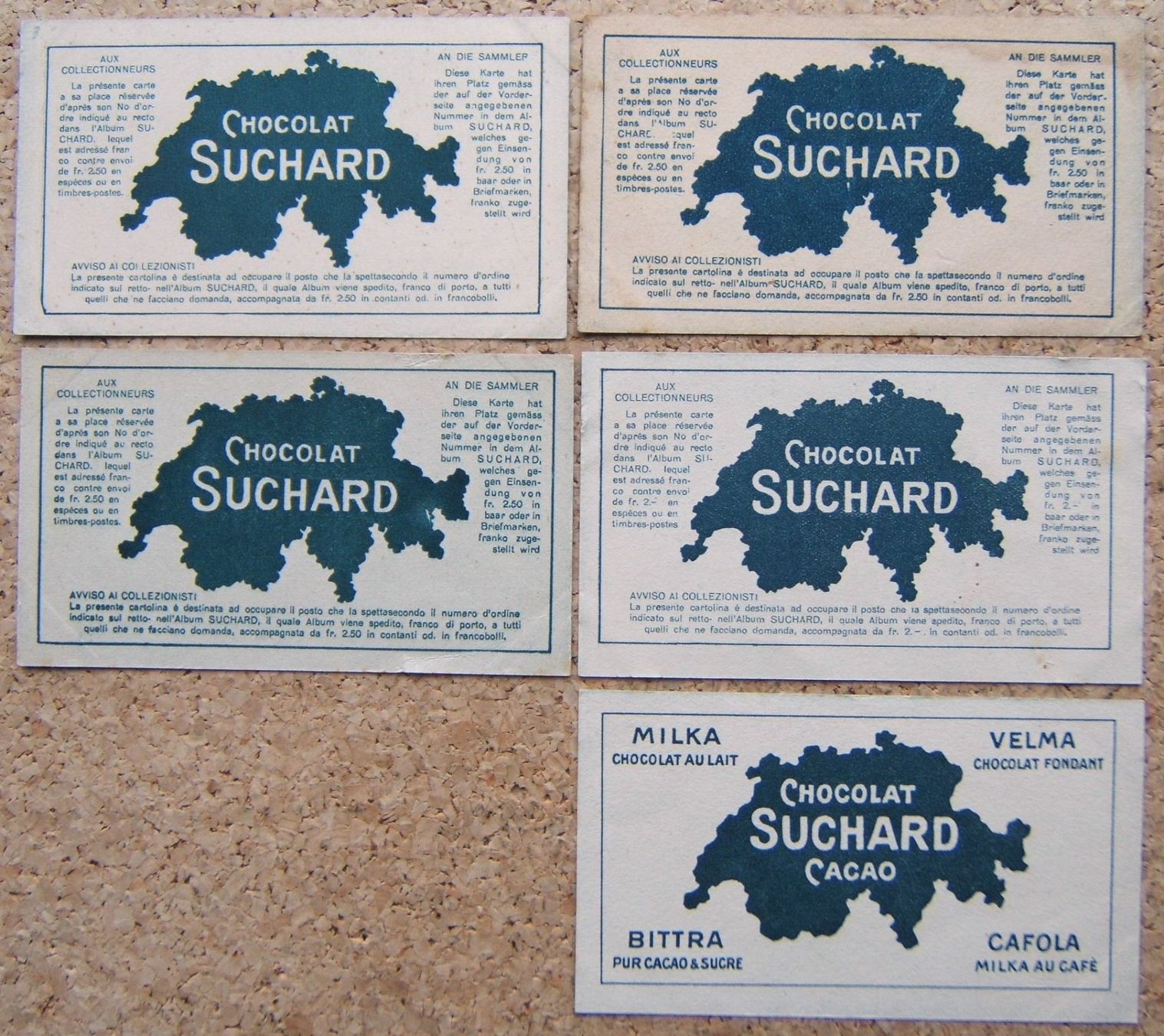 Suchard Sammelbilder & Trading cards: 5 SAMMELBILDER CHOCOLAT SUCHARD – Gebraucht aus Brunnen von Nonne04 1