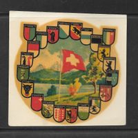 Alter Kofferaufkleber Rütli mit Wappen
