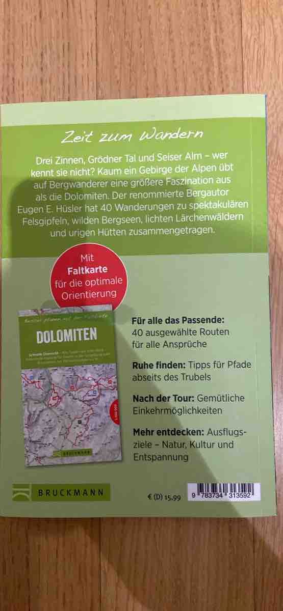 Libri: Wanderführer Dolomiten Bruckmann Eugen E. Hüsler – Nuovo (secondo la descrizione) da Wil SG venduto da ale_v7yf 1