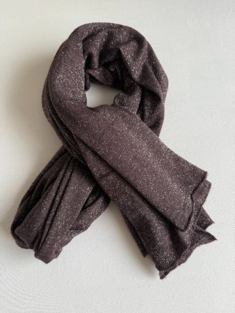 Echarpe cachemire marron - brillante