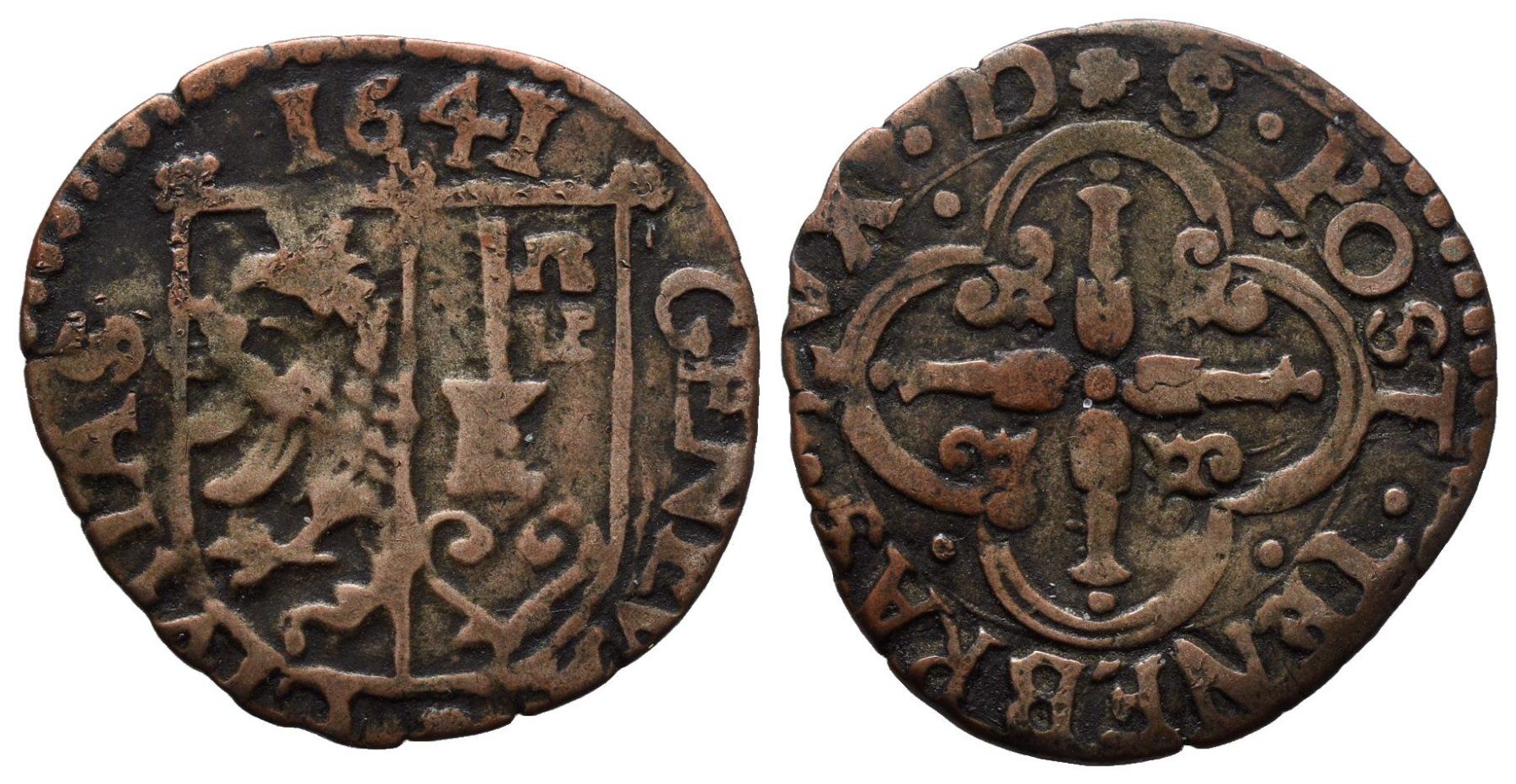 Alle Münzen: Genf 3 Sols 1641  /2627 – Gebraucht aus Trimbach von Solothurn1