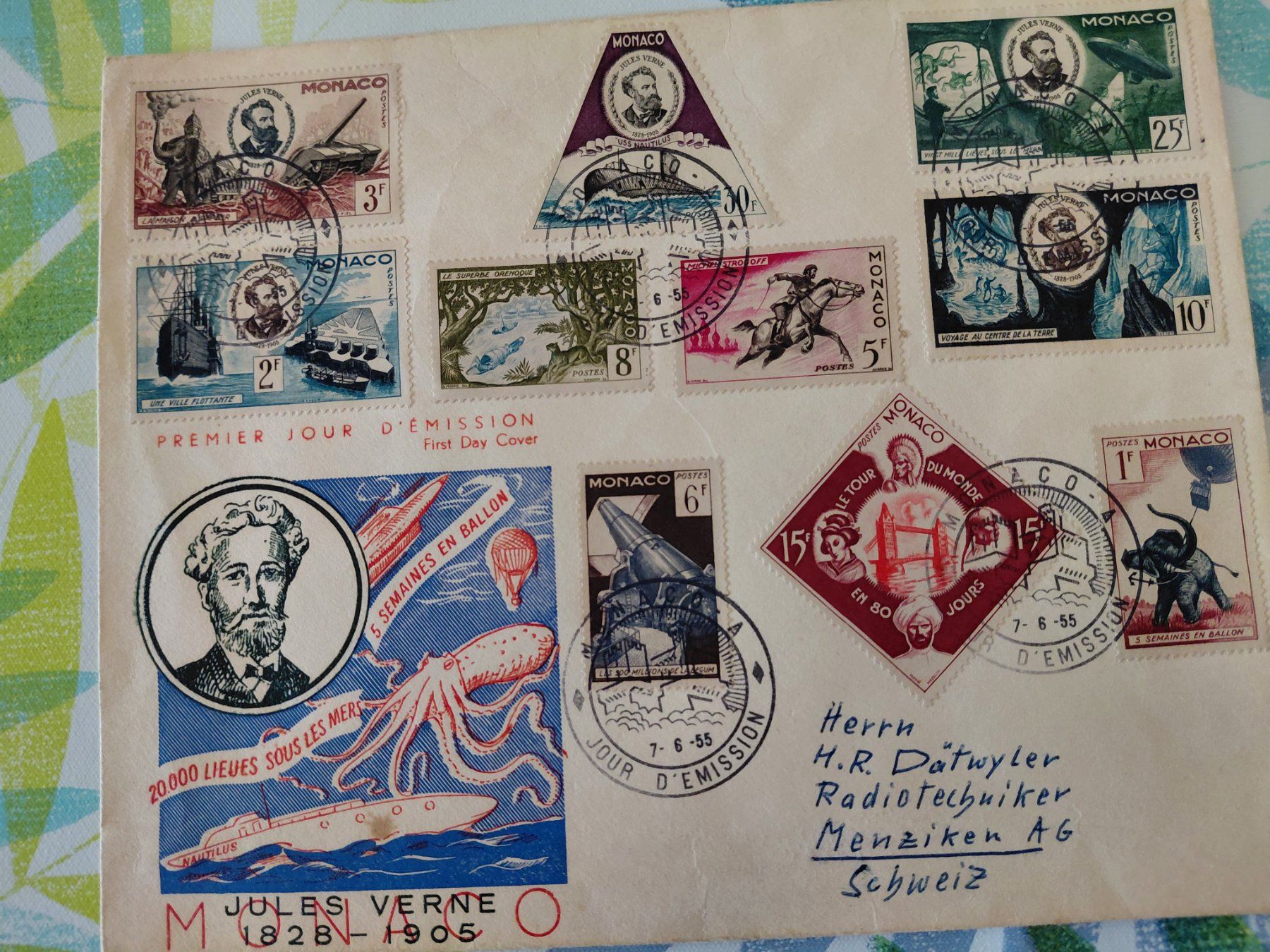 Alle Briefmarken: Toller Brief Monaco 1955 – Gebraucht aus Horw von Onurb008