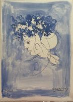 Alban Welti (* 1951), Farblithographie, Friedenstaube, sign.