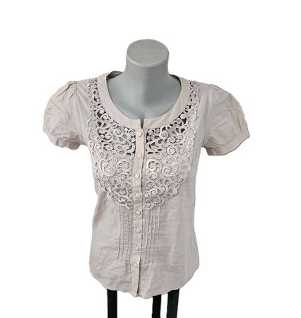 Elegante Sommerbluse Spitze Gr. 34 Top Zustand! Spitzen Deko