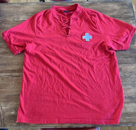 Schweiz Retro Trikot mit Schnürkragen Gr. L