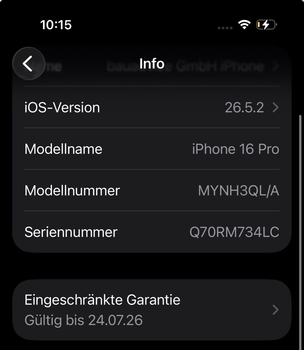 Apple Telefoni cellulari / Smartphones: iPhone 16 Pro, 256GB, guter Zustand – Usato da Pieterlen venduto da kai.ramser 2