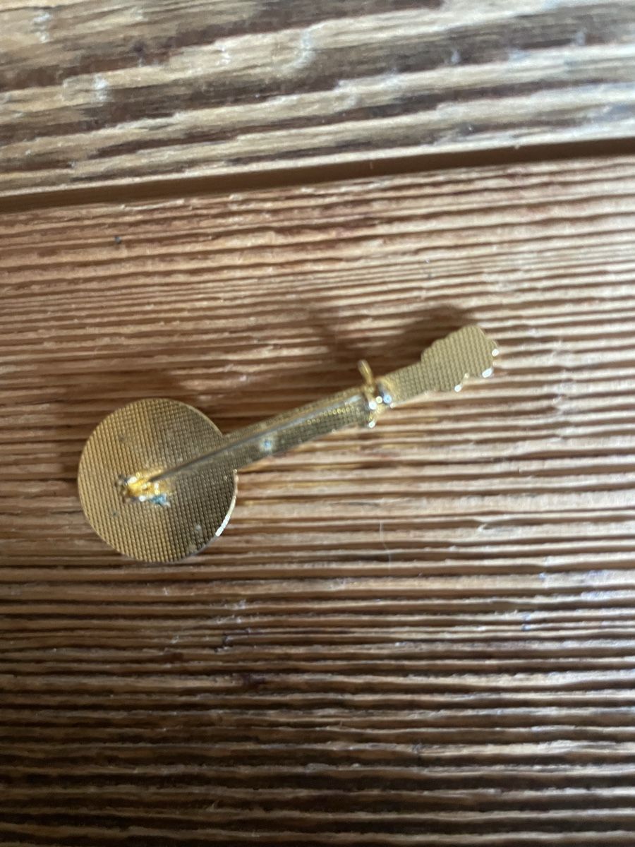 Broches & Aiguilles: Vintage Banjo Brosche Goldfarben mit Strass – D'occasion à Heitenried par Steffundsasch 3