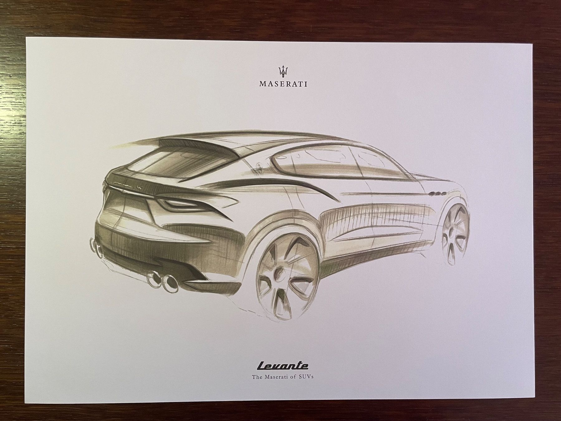 Maserati Documents: Maserati Levante 2016 Design Skizzendrucke / Showroom Press – D'occasion à Rafz par stg101 1