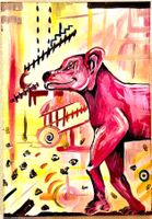 „Der Innere Sauhund“  Acryl/ Weltformat / von Mischa Mueller