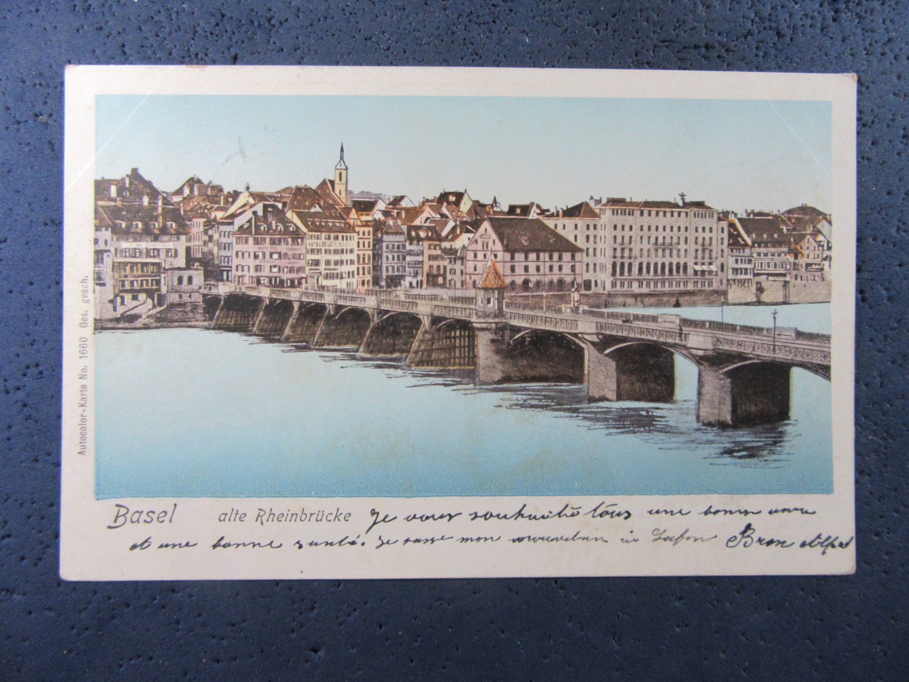 BASEL 1902 ALTE RHEINBRÜCKE GEGEN GROSSBASEL AK BS (Gebraucht) in ...