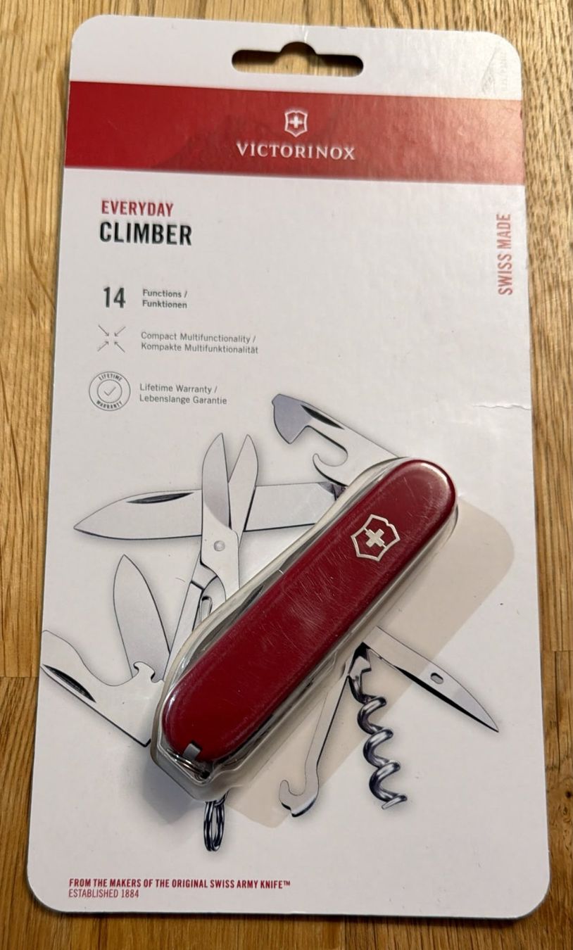 Victorinox Coltelli tascabile: VICTORINOX SACKMESSER EVERYDAY CLIMBER 14 FUNCTIONS – Nuovo e nell'imballaggio originale da Zürich venduto da Frei-Occasionen