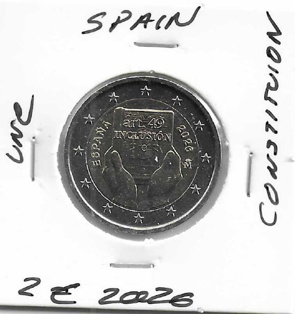 Tutti le monete: 2 euro Espagne 2026 UNC Constitution – Nuovo (secondo la descrizione) da Montreux venduto da altoby