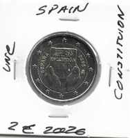 2 euro Espagne 2026 UNC Constitution
