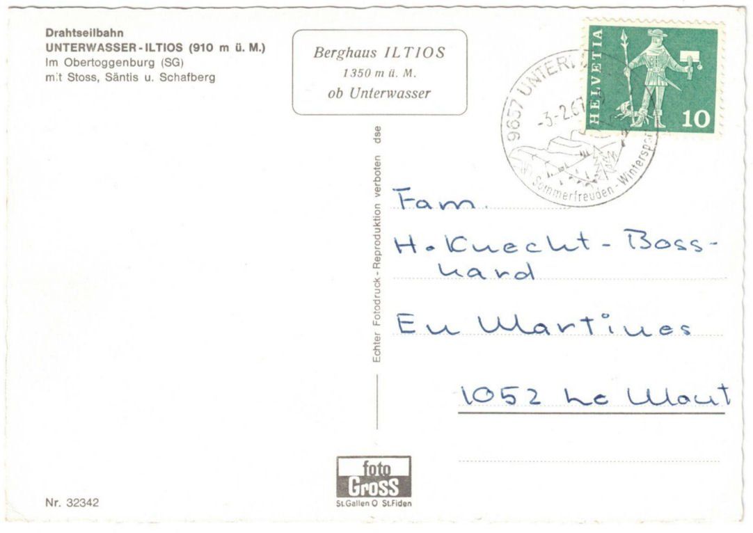 Cartoline postali: Unterwasser - Standseilbahn Iltios – Usato da Binningen venduto da Mountainrider 1