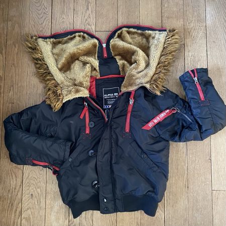 Warm Alpha Industries Bomber Jacket Winter Parka Size S