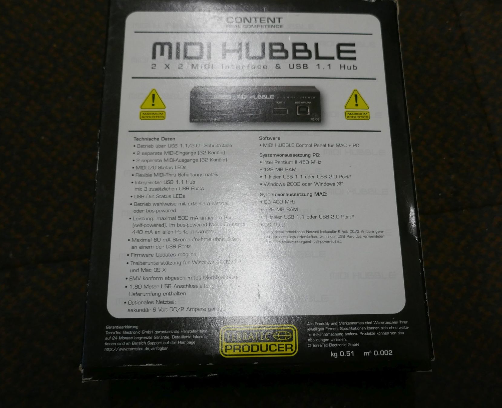 Schede audio: Terratec MIDI Hubble – Nuovo e nell'imballaggio originale da Wenslingen venduto da FairlightCMI 2